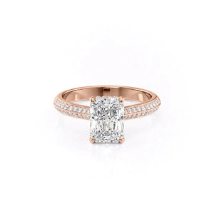 The Kayla Set With A 2.5 Carat Radiant Lab Diamond