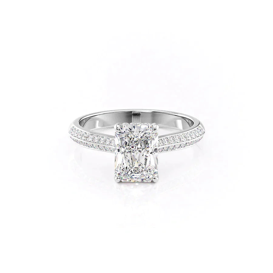 The Kayla Set With A 1.5 Carat Radiant Moissanite