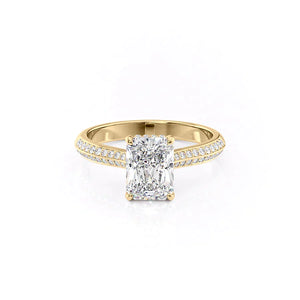 The Kayla Set With A 3.5 Carat Radiant Moissanite