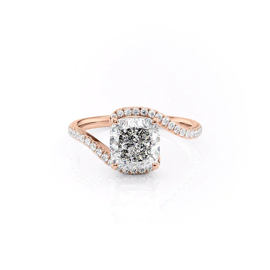The Pave Skyler Set With A 2 Carat Cushion Moissanite