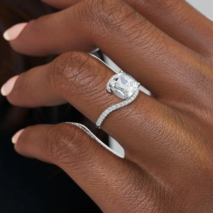 The Pave Skyler Set With A 2.5 Carat Cushion Lab Diamond