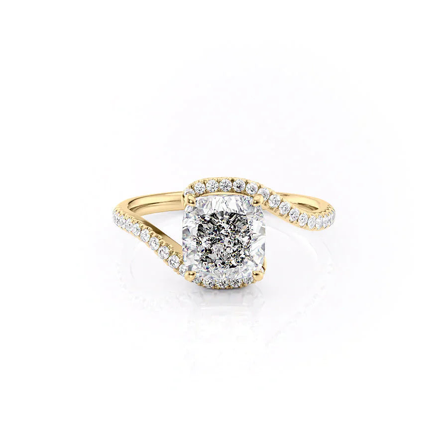 The Pave Skyler Set With A 2.5 Carat Cushion Lab Diamond
