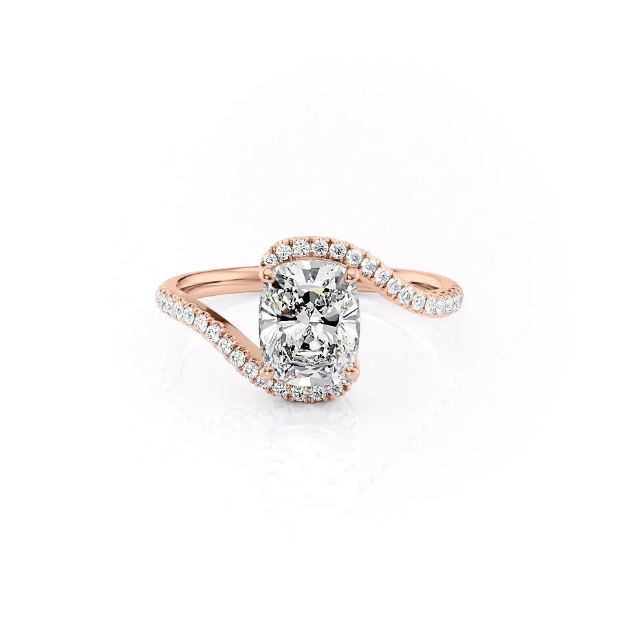 The Pave Skyler Set With A 5 Carat Elongated Cushion Moissanite