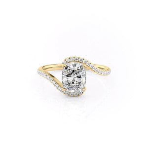 The Pave Skyler Set With A 1 Carat Elongated Cushion Lab Diamond