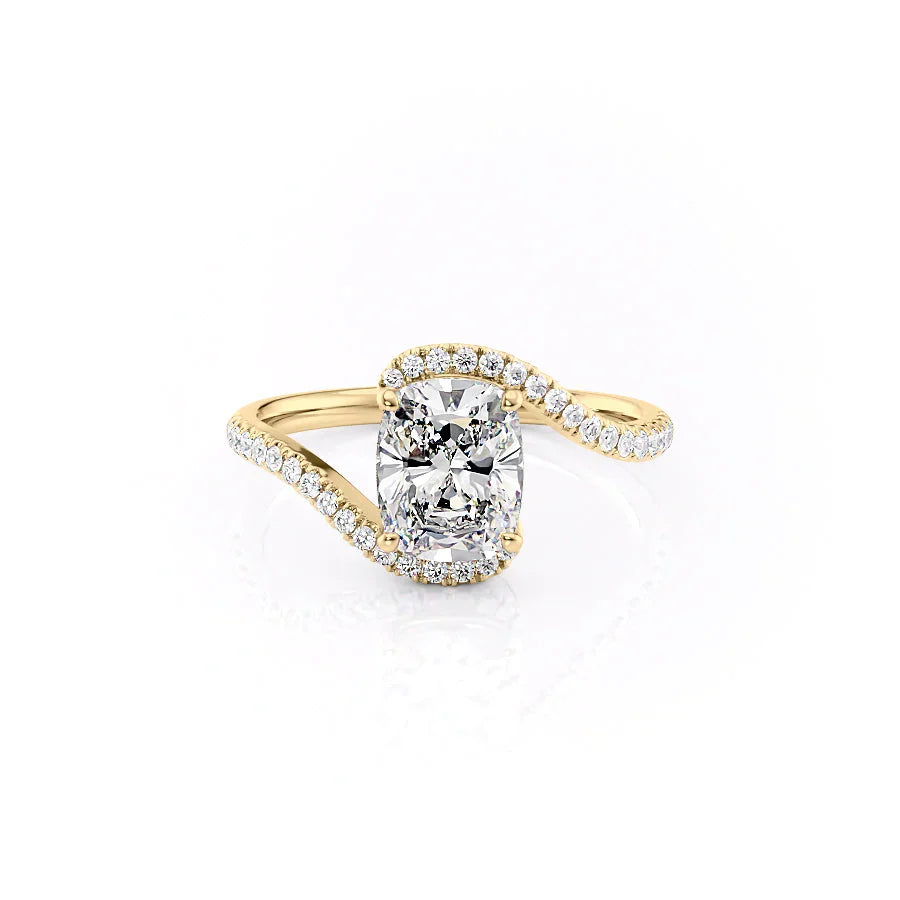 The Pave Skyler Set With A 5 Carat Elongated Cushion Moissanite