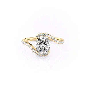 The Pave Skyler Set With A Elongated Cushion Moissanite