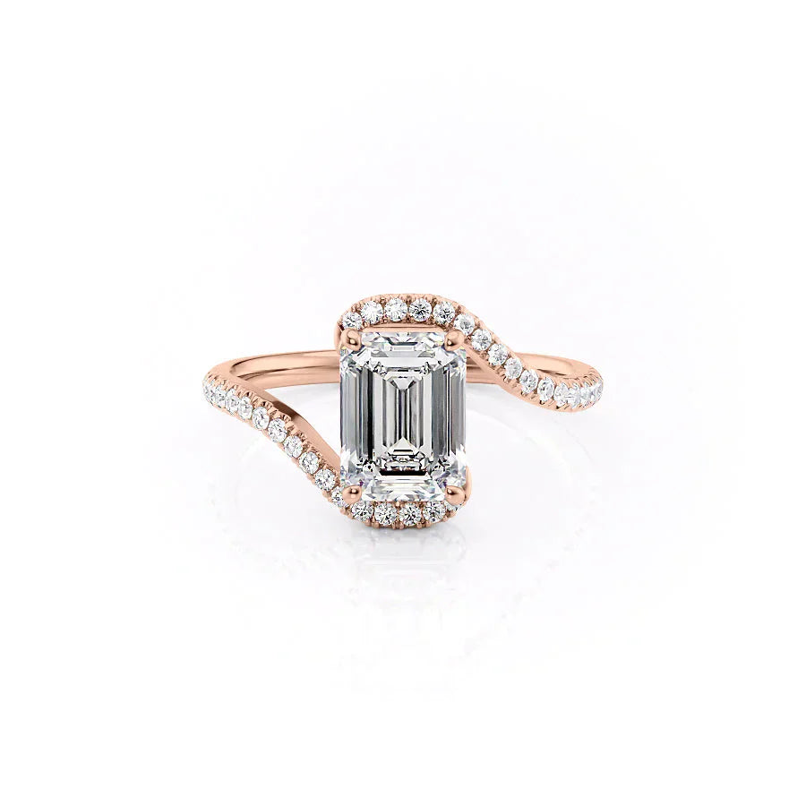 The Pave Skyler Set With A 4 Carat Emerald Moissanite