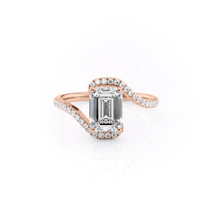 The Pave Skyler Set With A Emerald Moissanite