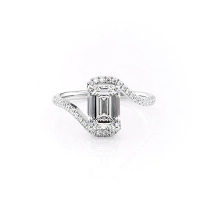 The Pave Skyler Set With A 5 Carat Emerald Moissanite