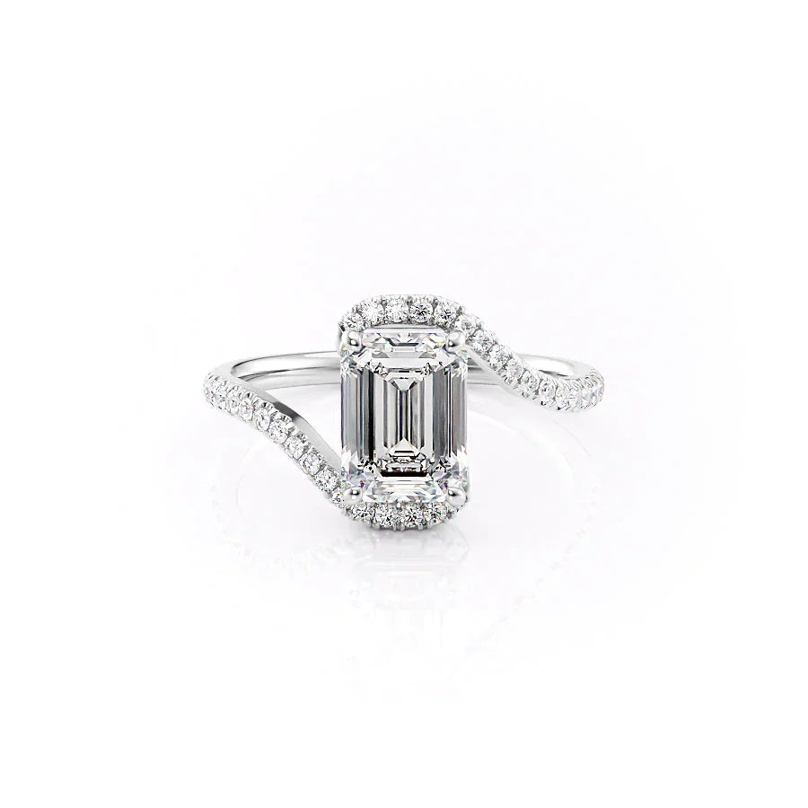 The Pave Skyler Set With A 4 Carat Emerald Moissanite