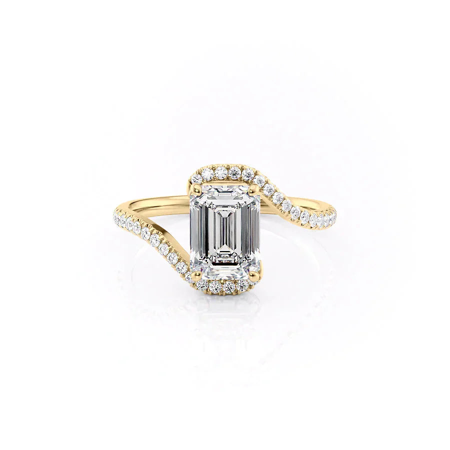 The Pave Skyler Set With A 5 Carat Emerald Moissanite