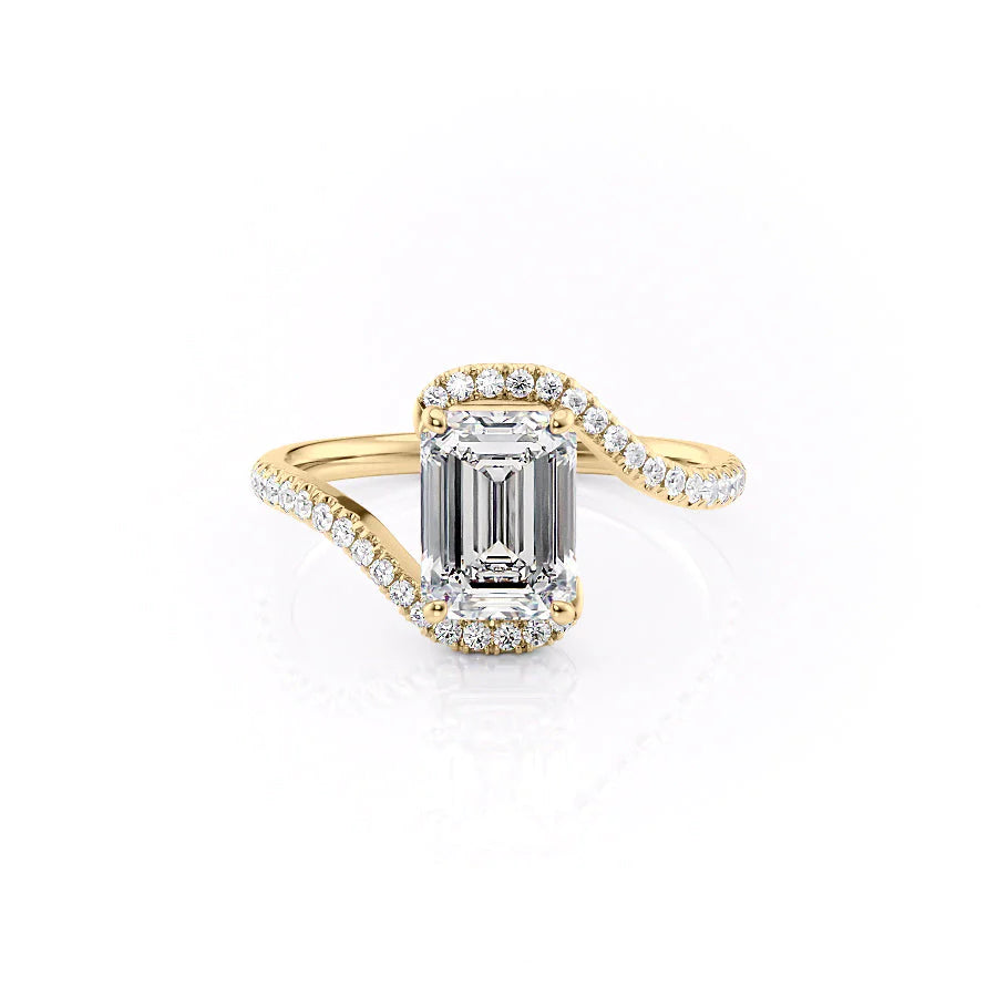 The Pave Skyler Set With A Emerald Moissanite