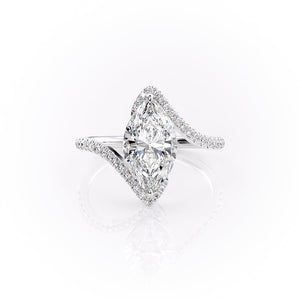 The Pave Skyler Set With A Marquise Moissanite