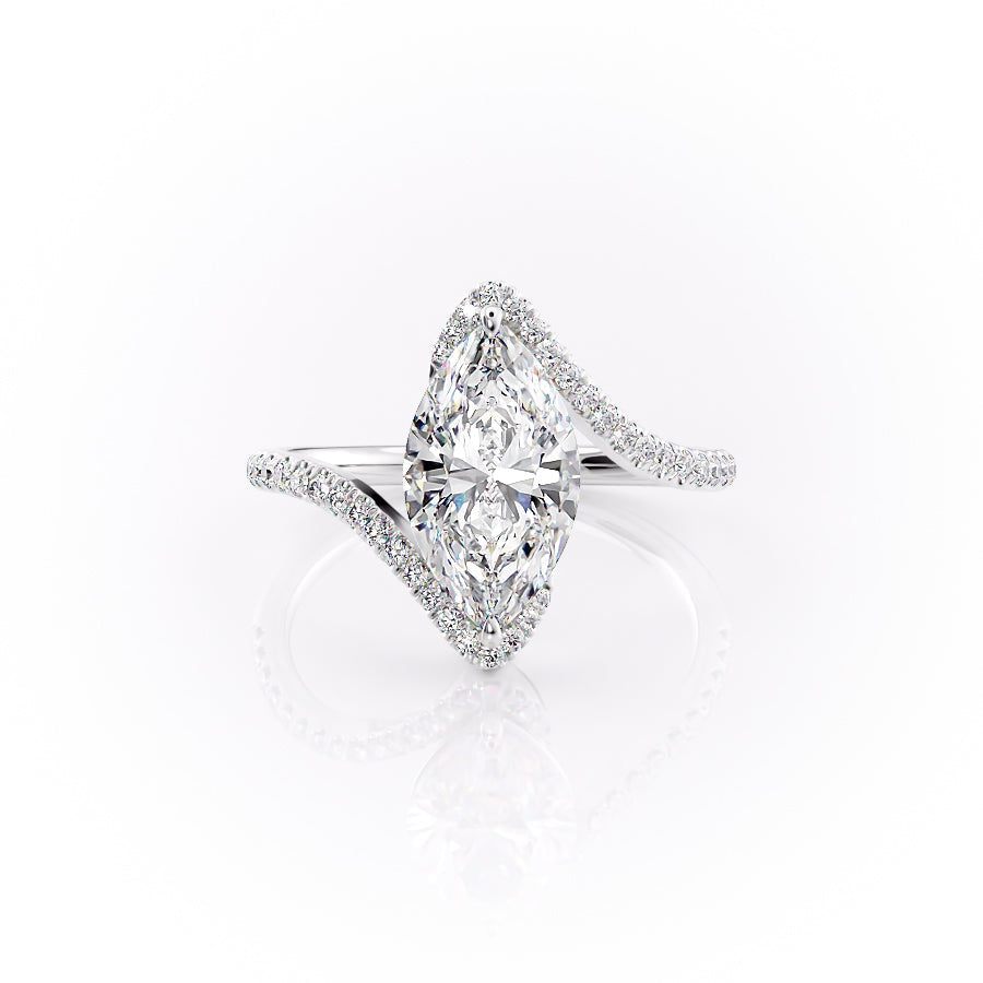 The Pave Skyler Set With A 2 Carat Marquise Lab Diamond