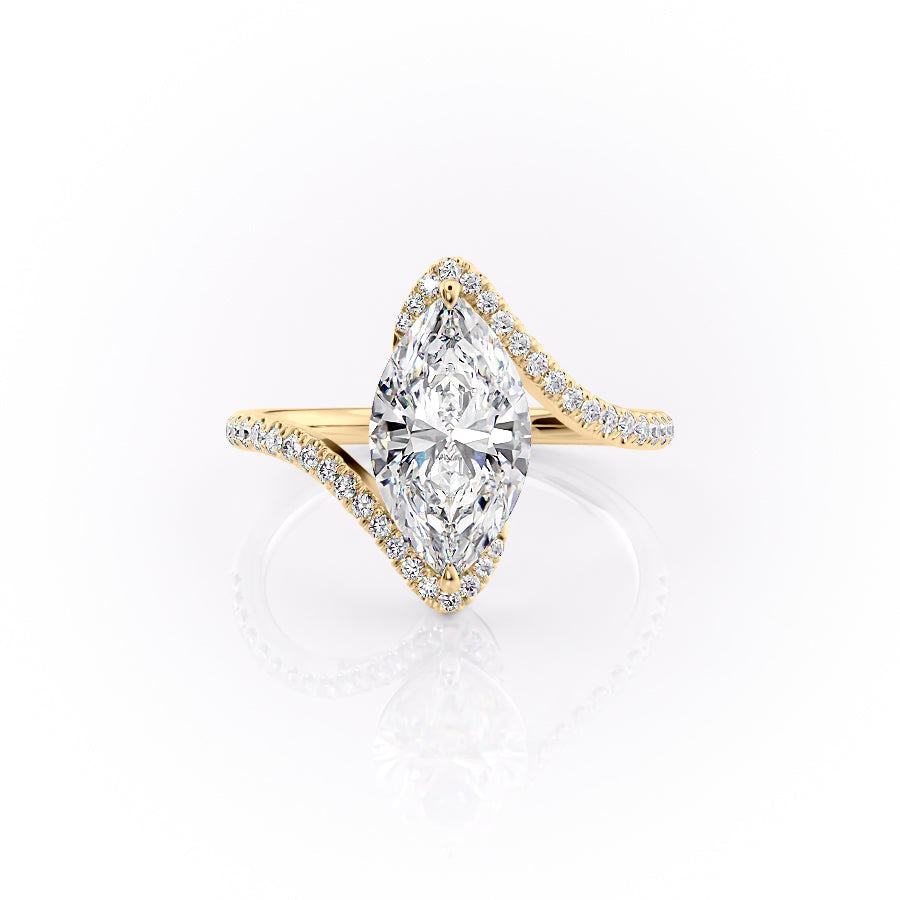 The Pave Skyler Set With A 2 Carat Marquise Moissanite