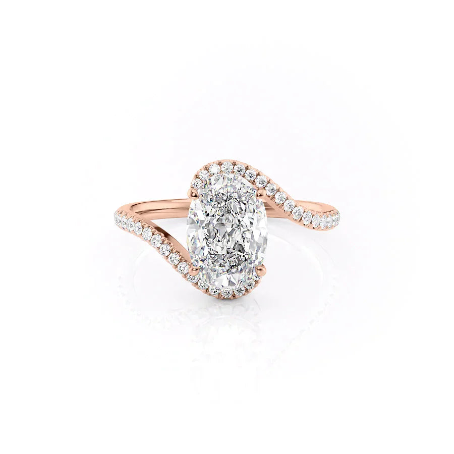 The Pave Skyler Set With A 2.5 Carat Oval Lab Diamond