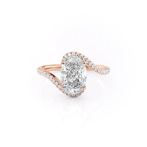 The Pave Skyler Set With A Oval Moissanite