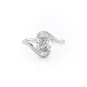 The Pave Skyler Set With A 3 Carat Oval Moissanite