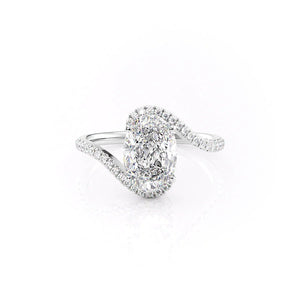 The Pave Skyler Set With A Oval Moissanite