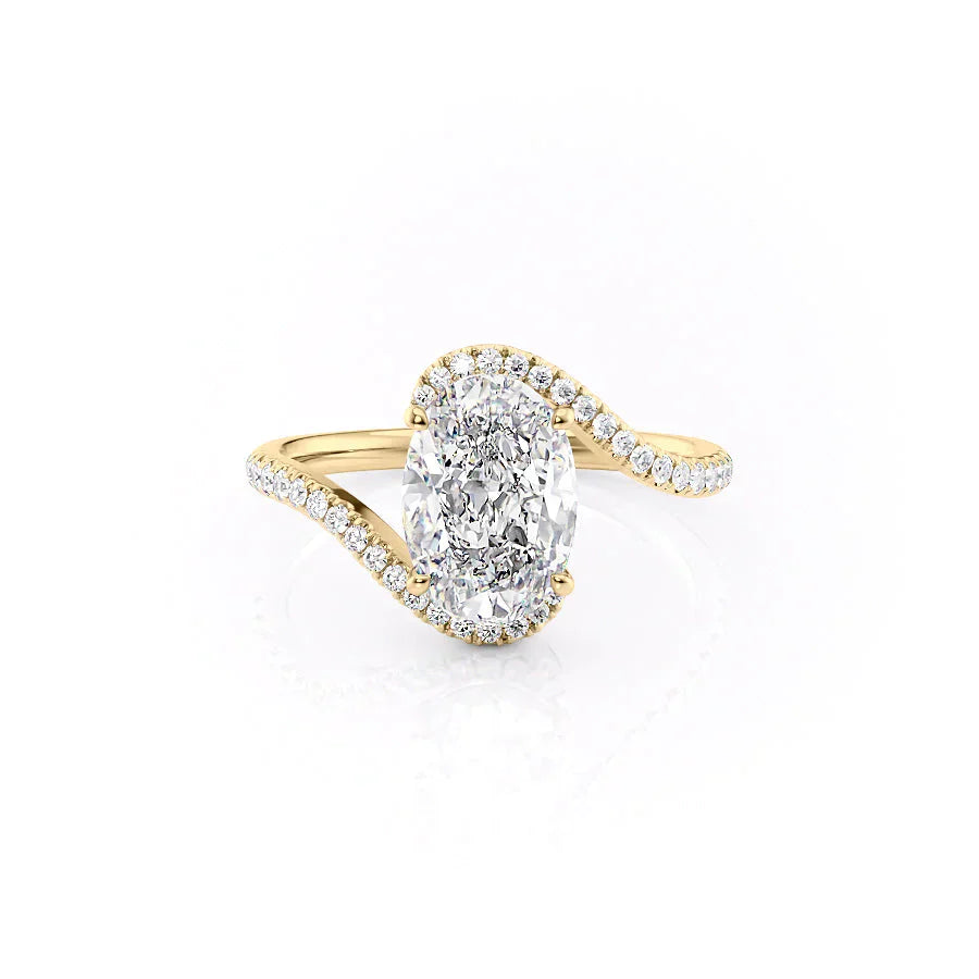 The Pave Skyler Set With A 1 Carat Oval Moissanite