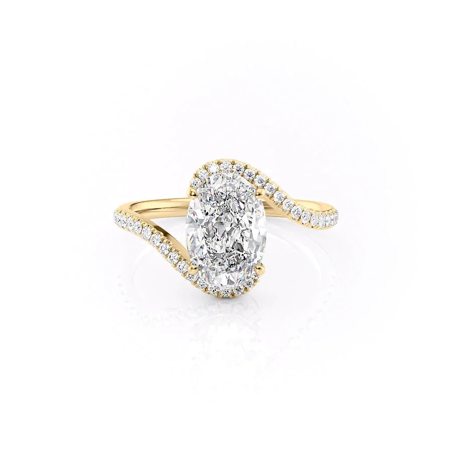 The Pave Skyler Set With A Oval Moissanite