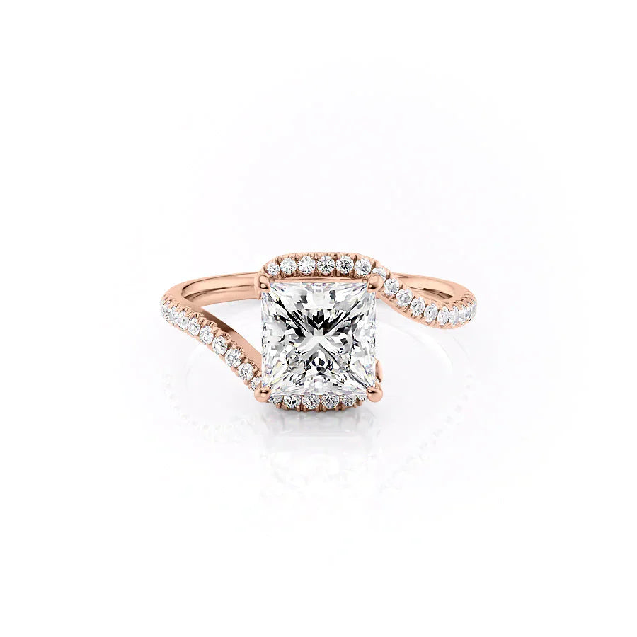 The Pave Skyler Set With A 1 Carat Princess Lab Diamond