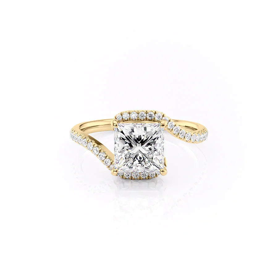 The Pave Skyler Set With A 1 Carat Princess Lab Diamond