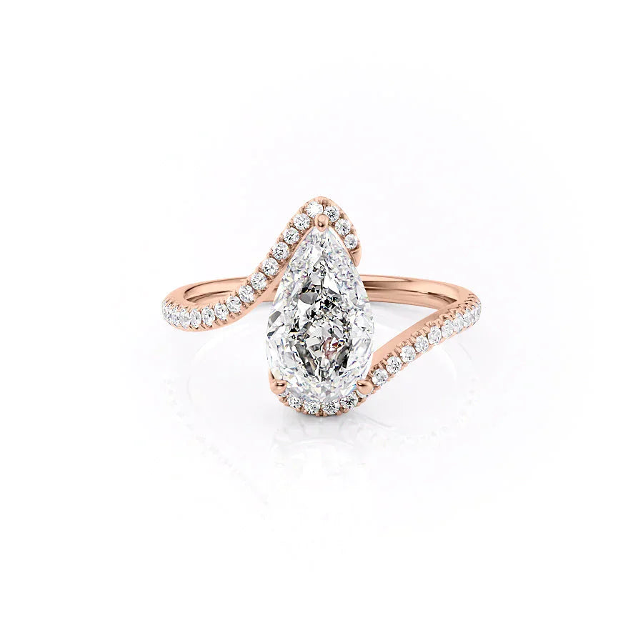 The Pave Skyler Set With A 5 Carat Pear Moissanite