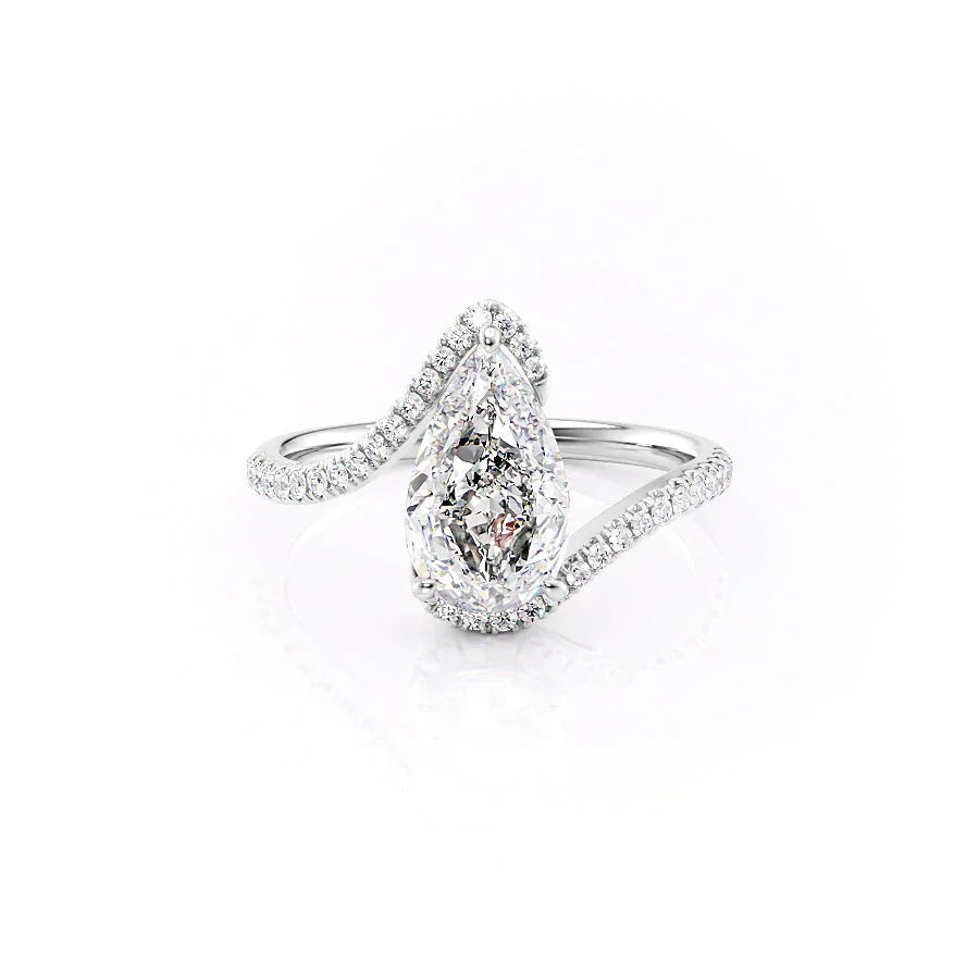 The Pave Skyler Set With A 3 Carat Pear Moissanite