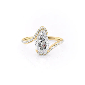 The Pave Skyler Set With A 1.5 Carat Pear Lab Diamond