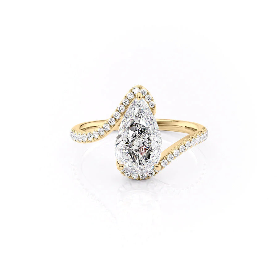 The Pave Skyler Set With A Pear Moissanite