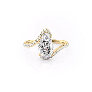 The Pave Skyler Set With A Pear Moissanite