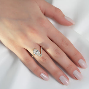 The Pave Skyler Set With A 2.5 Carat Pear Lab Diamond