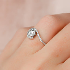 The Pave Skyler Set With A Round Moissanite