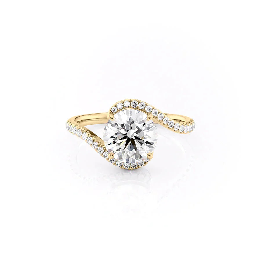 The Pave Skyler Set With A 4 Carat Round Moissanite