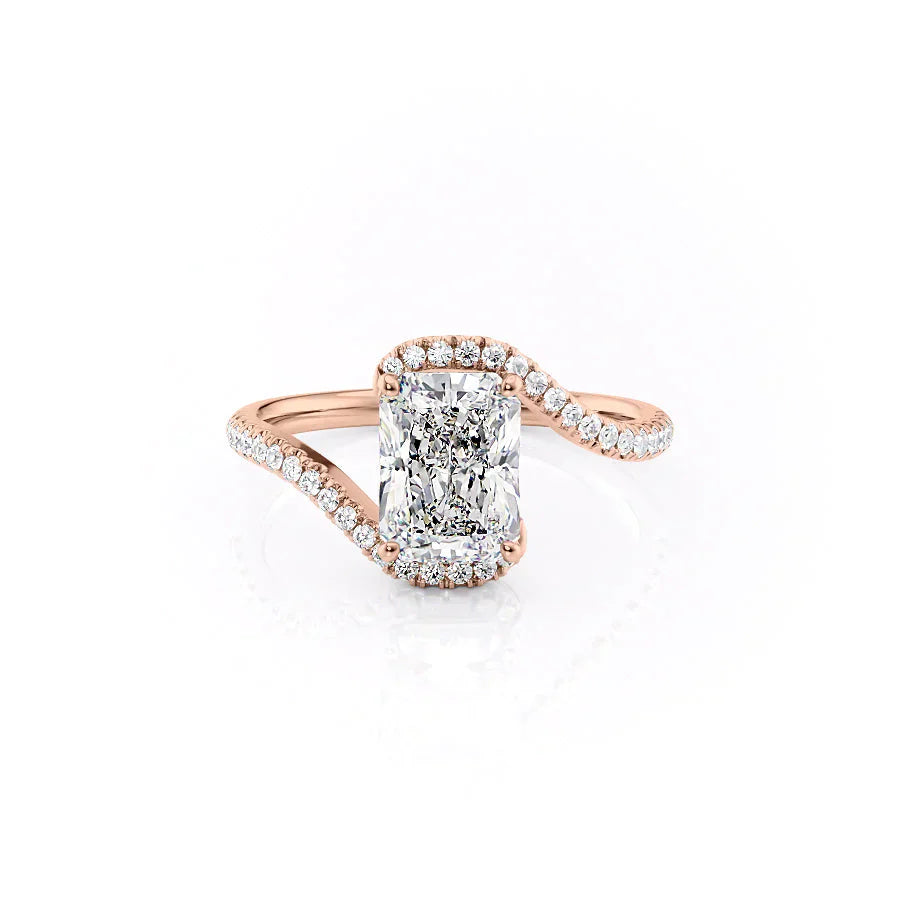 The Pave Skyler Set With A 1 Carat Radiant Moissanite