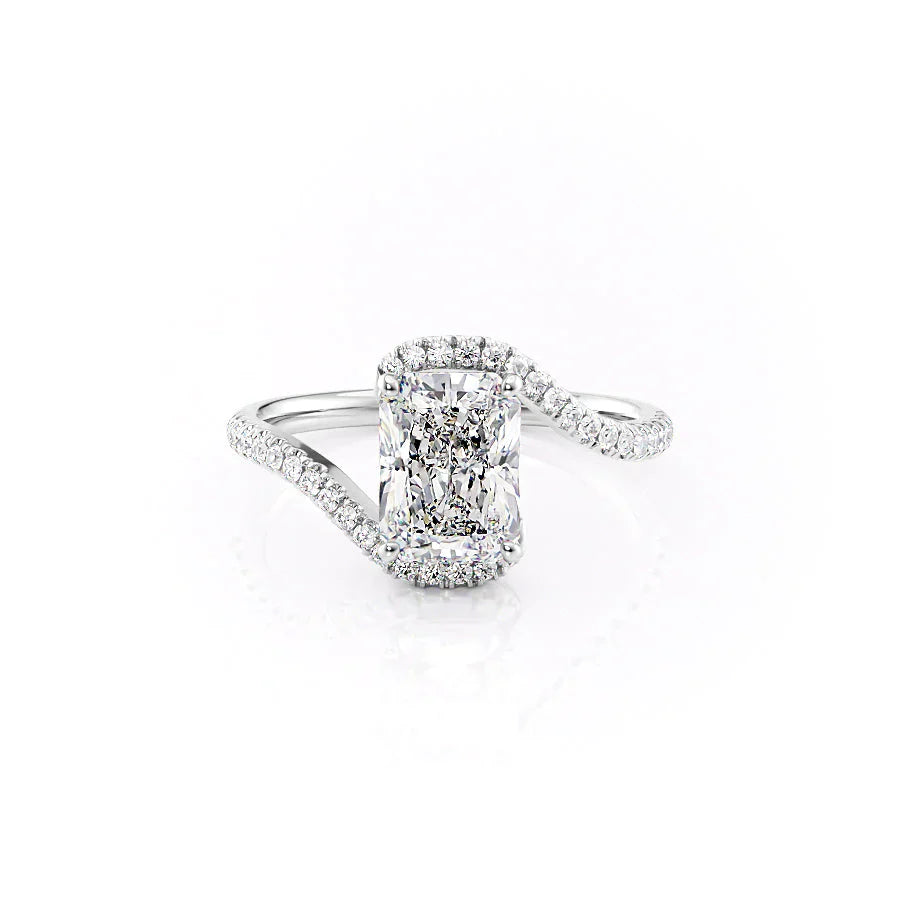 The Pave Skyler Set With A 1 Carat Radiant Lab Diamond