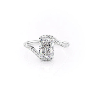 The Pave Skyler Set With A 3 Carat Radiant Lab Diamond