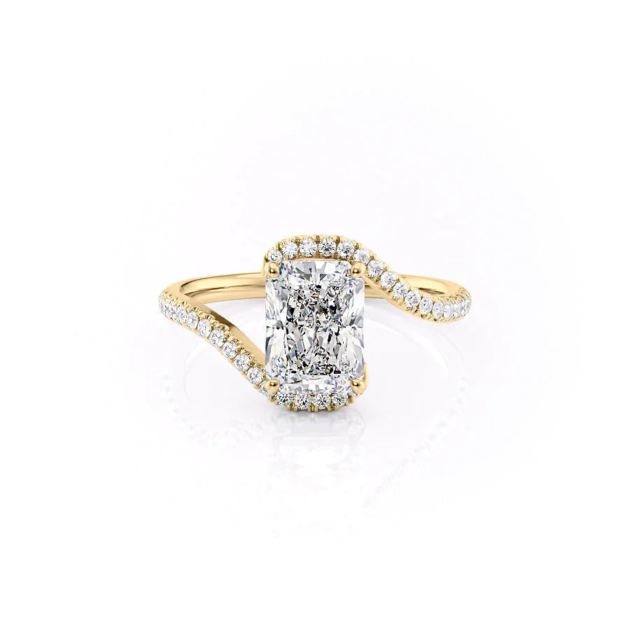 The Pave Skyler Set With A Radiant Moissanite