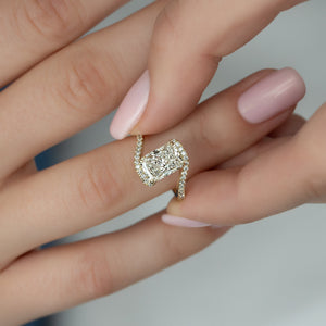 The Pave Skyler Set With A 1 Carat Radiant Lab Diamond