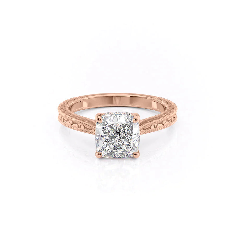 The Elizabeth Set With A 3 Carat Cushion Lab Diamond