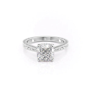 The Elizabeth Set With A 1 Carat Cushion Moissanite