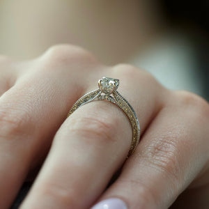 The Elizabeth Set With A 1.5 Carat Cushion Lab Diamond