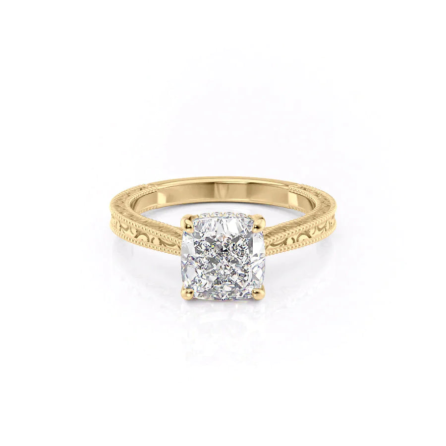 The Elizabeth Set With A 1.5 Carat Cushion Lab Diamond
