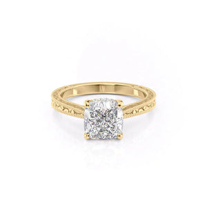 The Elizabeth Set With A 3 Carat Cushion Moissanite