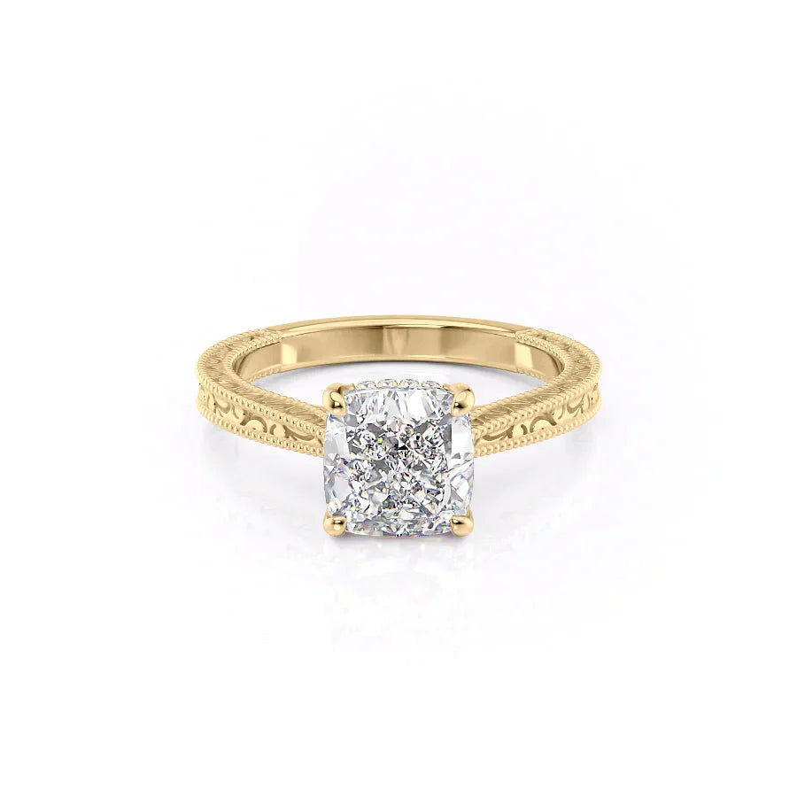 The Elizabeth Set With A Cushion Moissanite