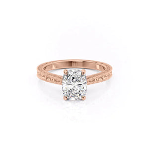 The Elizabeth Set With A 2 Carat Elongated Cushion Lab Diamond
