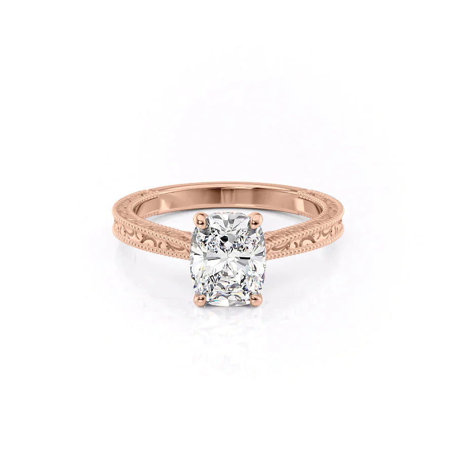 The Elizabeth Set With A 3 Carat Elongated Cushion Lab Diamond