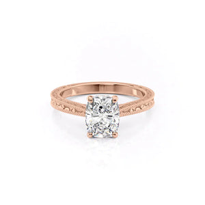 The Elizabeth Set With A 3.5 Carat Elongated Cushion Moissanite
