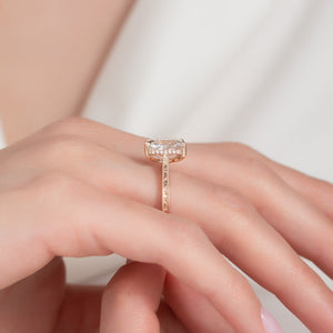 The Elizabeth Set With A 2 Carat Elongated Cushion Lab Diamond